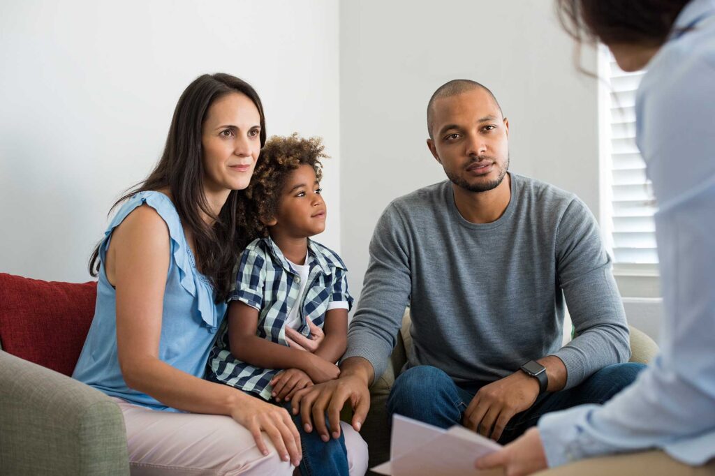 A therapist provides family therapy services.